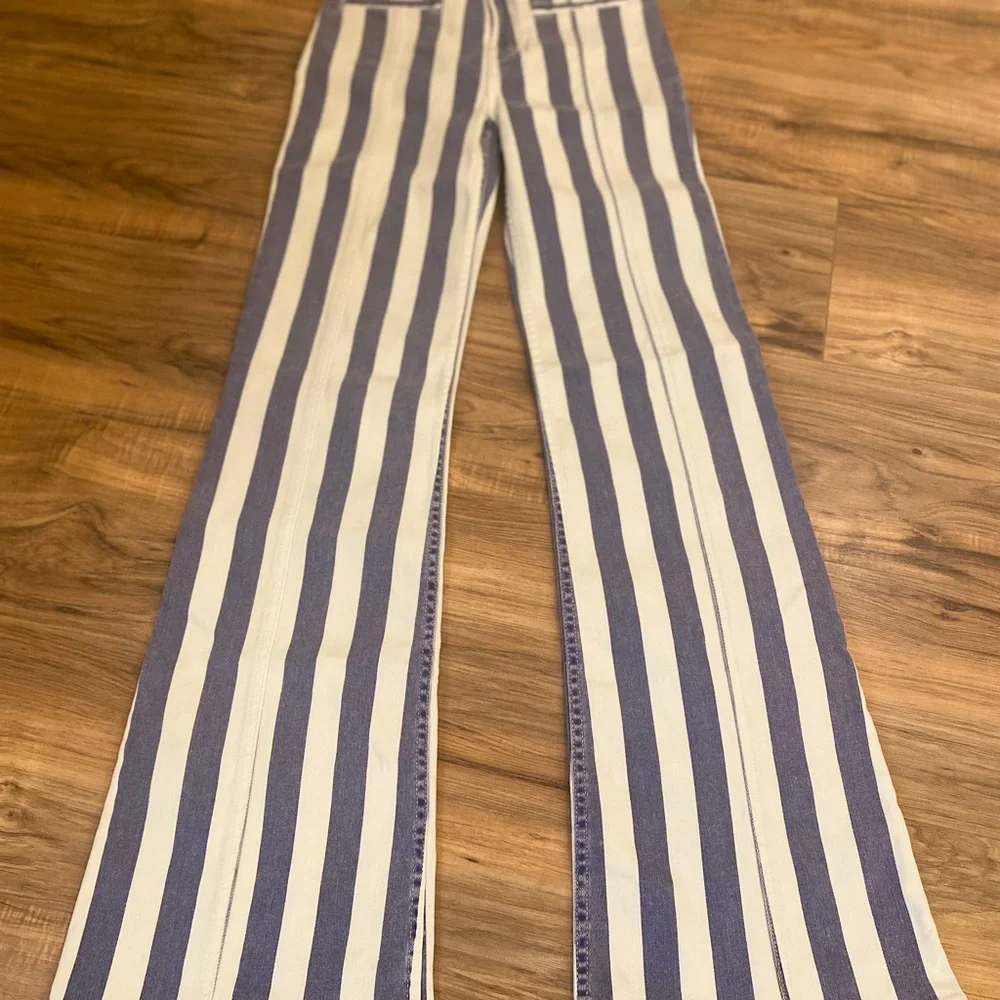 Free People Firecracker Striped Flare Jeans Size 25 - Picture 8 of 8